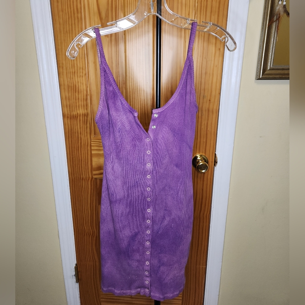 Purple Button-Down Dress
